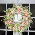 Large Blush Petal Whisper Wreath  Soft Pink  Ivory Florals with Sage Green Accents